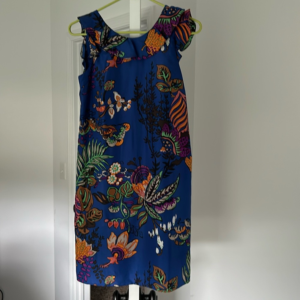 NWT J Crew Ruffle Dress in Tropical Floral, Size 00